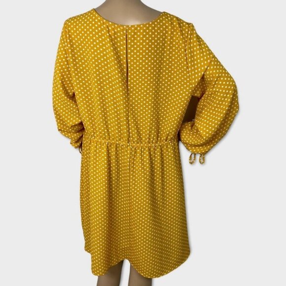 Como Vintage Bohemian Mustard Yellow Polka Dot Summer Dress Size‎ XL Sundress - Picture 5 of 16